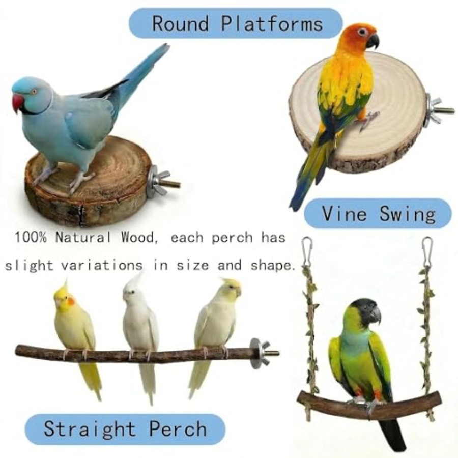 8PCS natural wood bird perches - Health & Wellness Waiver Indiana ulasan dan harga